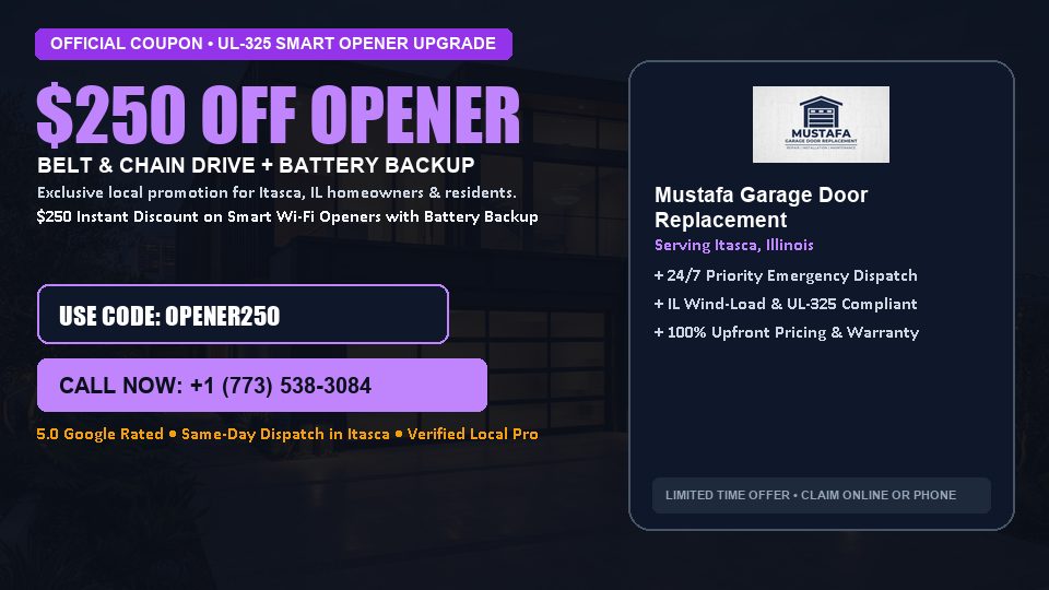 Mustafa Garage Door Replacement $250 OFF Premium LiftMaster Opener Installation in Itasca, IL